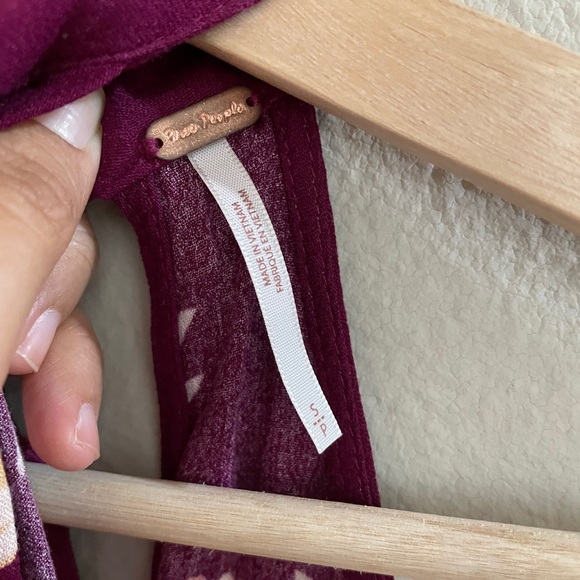 FREE PEOPLE floral print tunic tie high neck NWT - Picture 8 of 11